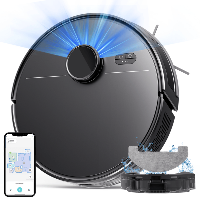 PSM30 Robot Vacuum Cleaner Laser Navigation For Powerful Suction, 3-in-1 Vacuuming, Wi-Fi + APP Connection, 3000Pa 2600mAh, 110-minute Battery Life, SUS + HEPA Filter, Automatic Cleaning And Sweeping_voghion.com