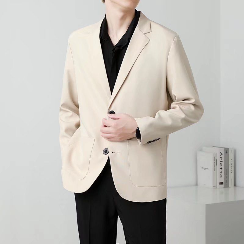 High-End Youth Spring And Autumn Men's Light Business Two-Button Slim Fit Handsome Blazer Single Suit Jacket_voghion.com