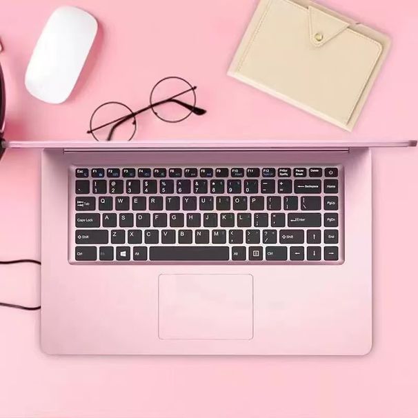 14-inch Ultra-Thin Laptop With Intel Celeron N3700 Processor, 8GB RAM, FHD Display, Lightweight Design, Windows 10/11 Compatible (Silver/Pink)_voghion.com