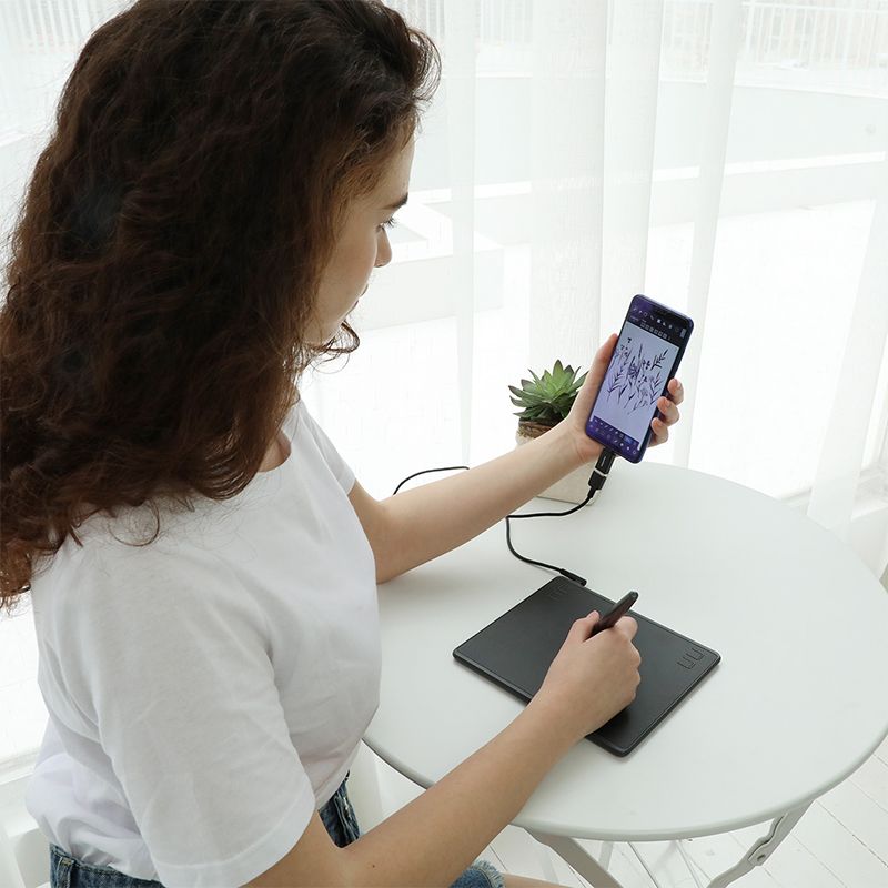 Huion HS64 Graphics Drawing Digital Tablets OTG Function Signature Pen Tablet With Battery-Free Stylus For Android_voghion.com