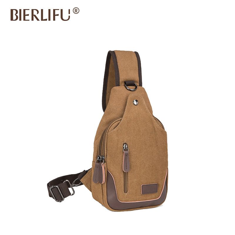 2025er Trendy Neue Herren Single Shoulder Crossbody Mode Lässig Outdoor Sport Radfahren Washed Canvas Brusttasche_voghion.com