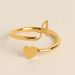 Initial simple letter ring three-dimensional heart-shaped tail ring with adjustable opening,Hot sale_voghion.com