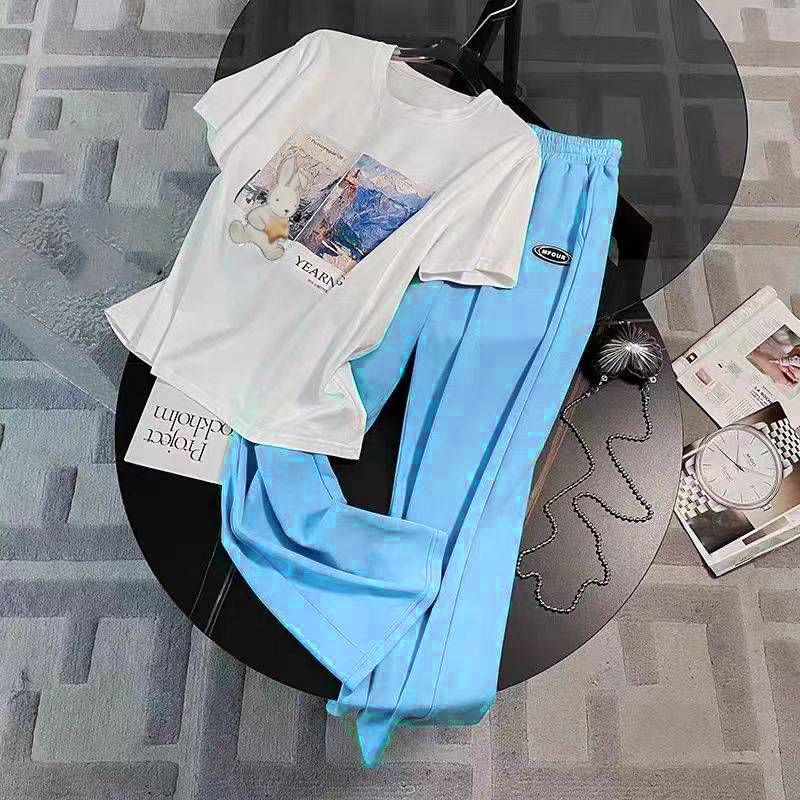 Noua modă a celebrităților de pe internet pentru femei, pantaloni largi, casual, cu picior larg, din două piese, tendință_voghion.com