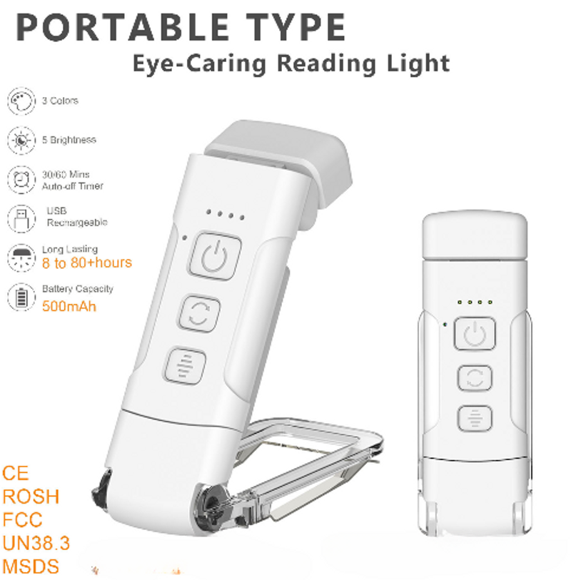 Raamatuvalgusti Uus raamatuklambrivalgusti Järjehoidjavalgusti USB-laadimisega kaasaskantav klambrivalgusti Laualamp Silmade kaitse Mini LED-kaardi raamatuvalgusti_voghion.com
