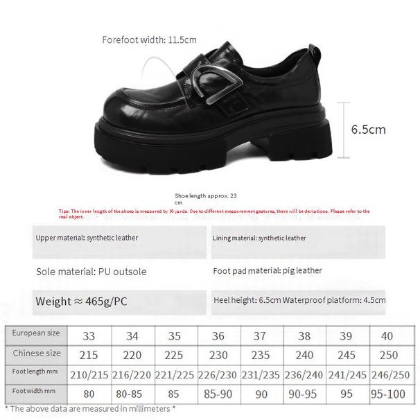 Mocassini Cameido da donna in PU nero con punta tonda, tacco 6,5 cm e suola in PU_voghion.com