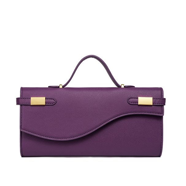 New 2025 Hand Print Texture Long Mini Kelly Handbag Crossbody Women Bag_voghion.com