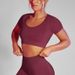 Îmbrăcăminte de yoga pentru femei, fără cusături, culoare solidă, cu guler jos, mâneci scurte, elastice, pentru alergare_voghion.com