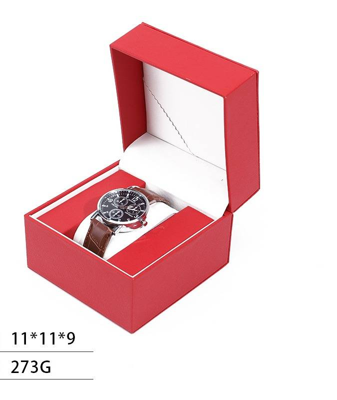 Premium-Uhrenbox aus PU-Leder mit Klappdeckel – Elegante Aufbewahrungs- und Präsentationsbox für Uhren – Stilvoller und langlebiger Uhrenorganizer (Schwarz/Rot, Matt/Glänzend)_voghion.com