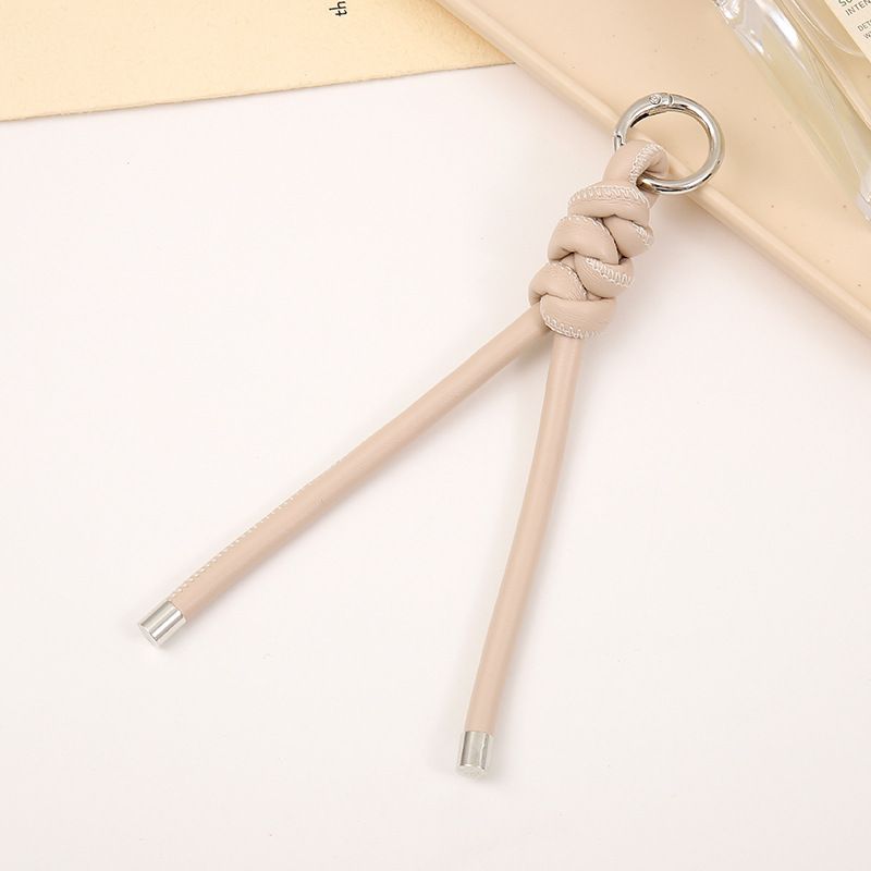 New PU Leather Rope Keychain Pendant DIY Handmade Woven Triangle Key Ring Hanging Decoration Versatile Bag Accessories_voghion.com