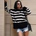 Women's Knitted Autumn/Winter New Product Casual Striped Loose Round Neck Hooded Sweater Jacket For Women_voghion.com