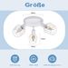 Glitzerlife Deckenspot 3 Flammig LED Deckenstrahler - Runde Deckenleuchte Strahler E14 Vintage Deckenspot Drehbar 350° Wand Lampe Für Badezimmer Flur Korridor_voghion.com