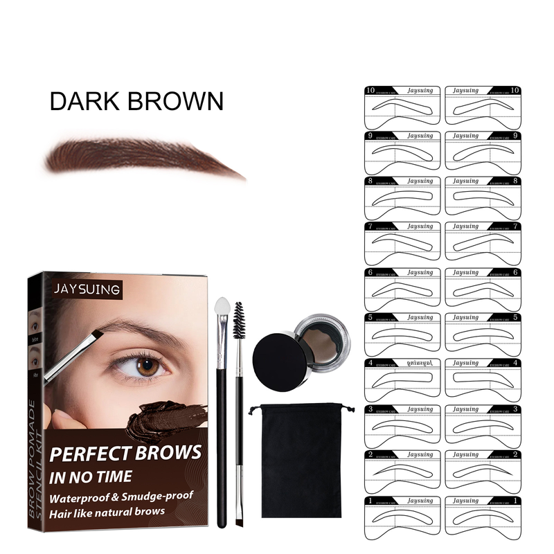 Ensemble de crème à sourcils Jaysuing avec pinceau à sourcils, couleur facile à appliquer, imperméable, longue durée, résistant au maquillage et non_voghion.com