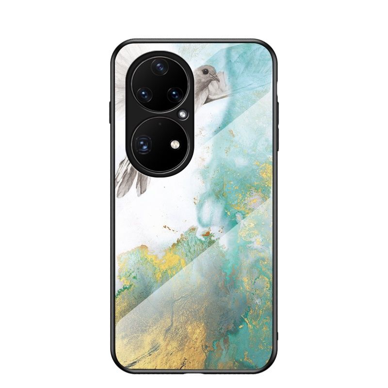 Huawei P50 Pro P40 Pro Plus P30 Lite P20 Case Luxury Marble Tempered Glass Hard Hybrid Protective Case C_voghion.com
