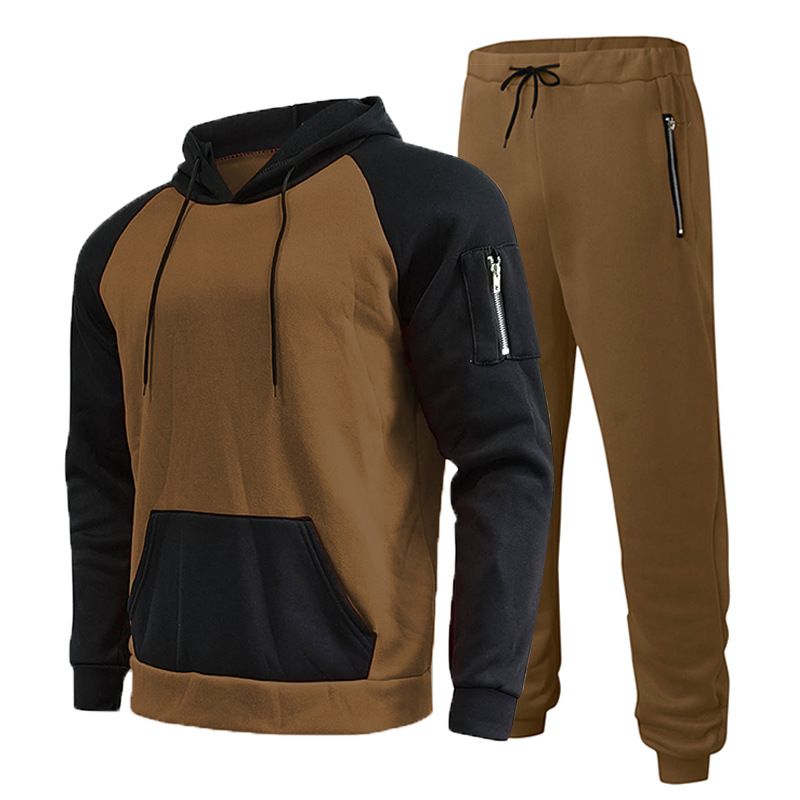 Fleecegefüttertes Hoodie- und Jogginghosen-Set für Herren – Schwere Winter-Activewear für Outdoor und Freizeit_voghion.com