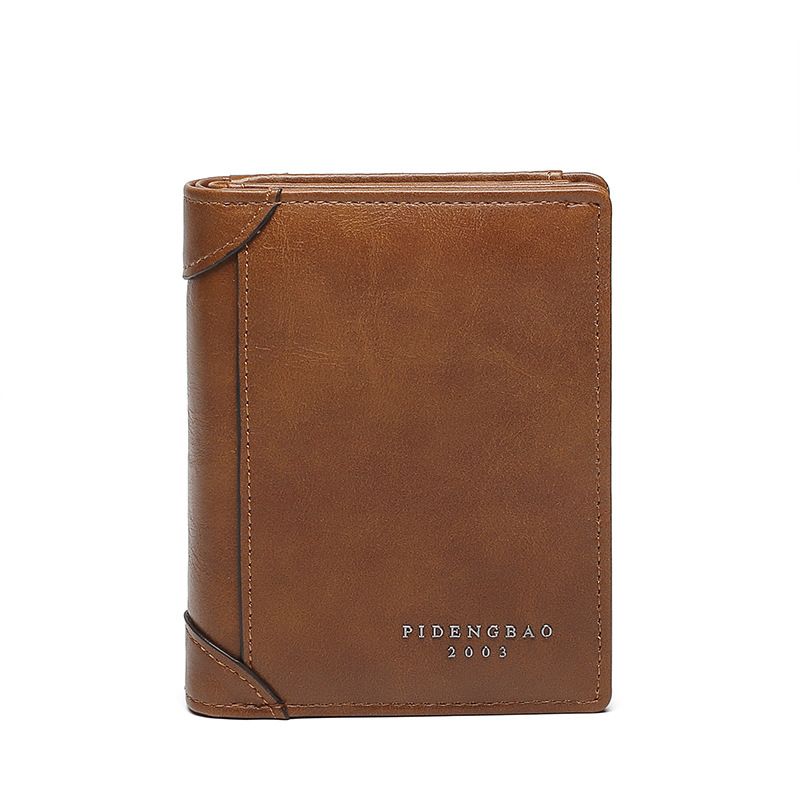 Neue Retro-Herren-Geldbörse, Business-Kurz-Münzgeldbörse mit Reißverschluss und mehreren Steckplätzen, Herren-Geldbörse_voghion.com