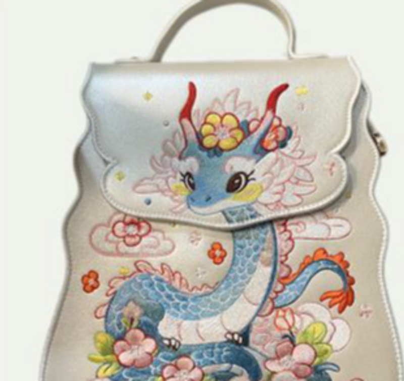 Nuovo zaino alla moda, simpatico piccolo drago, zaino per studenti, alla moda e pratico, bello_voghion.com