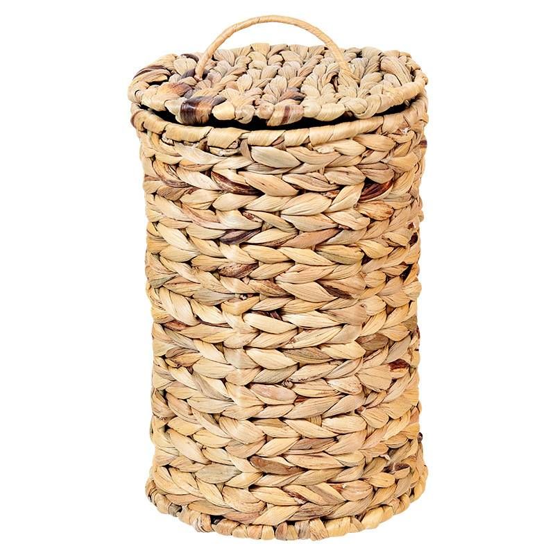 Handwoven Rattan Waste Basket - Rustic Style Mini Trash Bin For Bedroom & Office_voghion.com