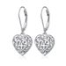 925 Sterling Silver LeverBack French Wire Drop Dangle Cross Heart Earrings D5_voghion.com