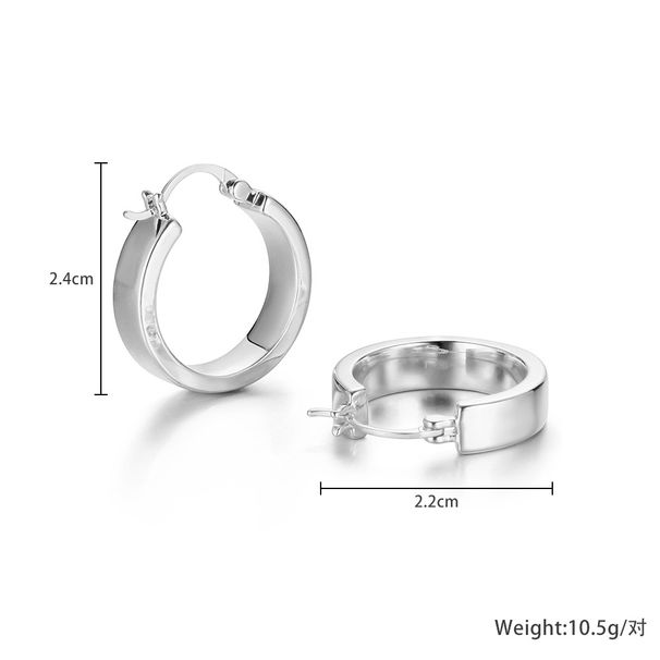 Semplici orecchini geometrici in metallo con cerchio, stile base, temperamento, orecchini versatili di alta qualità, orecchini da donna placcati in oro vero_voghion.com