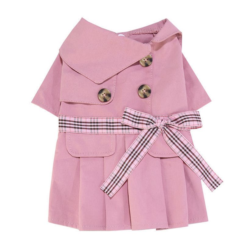 Roupas de casal de pequeno e médio porte, roupas para animais de estimação, algodão puro, balanço grande, vestido francês, vestido estilo cachorro e gato_voghion.com