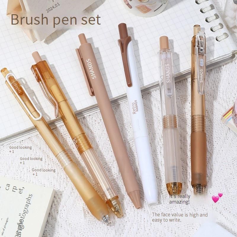 Ensemble de stylos gel cliquables de 0,5 mm avec surligneurs - Écriture fluide, encre sans bavure, idéal pour les étudiants et le bureau_voghion.com