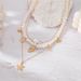 Ensemble de bijoux pour femme : collier multicouche en coquillage, perle et conque, style rétro estival, avec pendentif étoile de mer._voghion.com