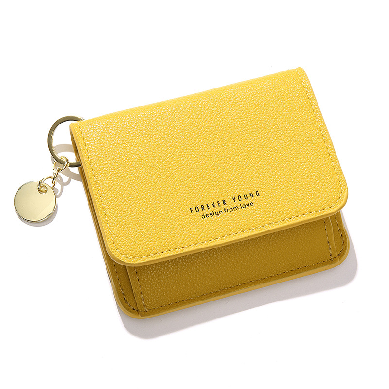 Portafoglio da donna Nuovo portafoglio corto semplice e casual Mini porta carte piccolo a tre pieghe_voghion.com
