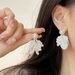 Silver Needle Pearl Flower Petal Tassel Earrings Super Fairy Gentle Lady Ins Style Accessories Ear Clips_voghion.com