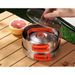 Outdoor 304 stainless steel cookware kettle portable folding tableware set camping frying pan soup pot_voghion.com