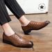 Pánské obchodní neformální šaty Oxfords formální šněrovací boty pro kancelář, večírky a každodenní nošení_voghion.com