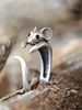 2025 New Arrivals Cute mouse shaped ring, silver adjustable ring cuffs, perfect gift girls, suitable for daily wear, special female_voghion.com
