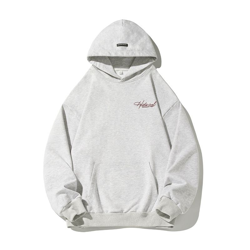 Sweat à capuche rétro pour homme, vêtement ample, style décontracté, avec lettres brodées, pour l'automne et l'hiver_voghion.com