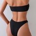 Maillot de bain deux pièces sexy pour femme, bikini fendu, col en V_voghion.com