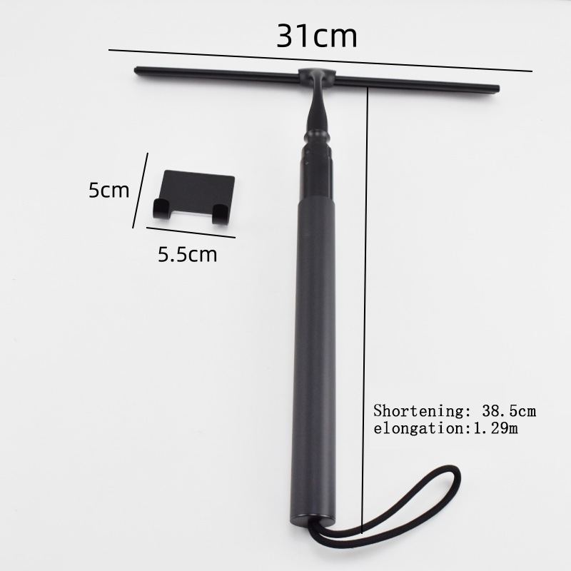 Tergivetro professionale | Tergivetro con asta telescopica (50 pollici), 12 pollici, silicone nero di alta qualità_voghion.com