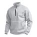 Men's Waffle Autumn Leisure Outdoor High Collar Half Zipper Pocket Pullover Long Sleeve Sweatshirt_voghion.com