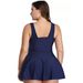 Completo da bagno taglie forti per donna - Tankini con stampa floreale semplice e slip a pantaloncino (contenitore pancia UPF 50+)_voghion.com