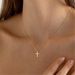 Classic Fashion INS Minimalist Style Metal Glossy Cross Women's Collarbone Chain Necklace_voghion.com