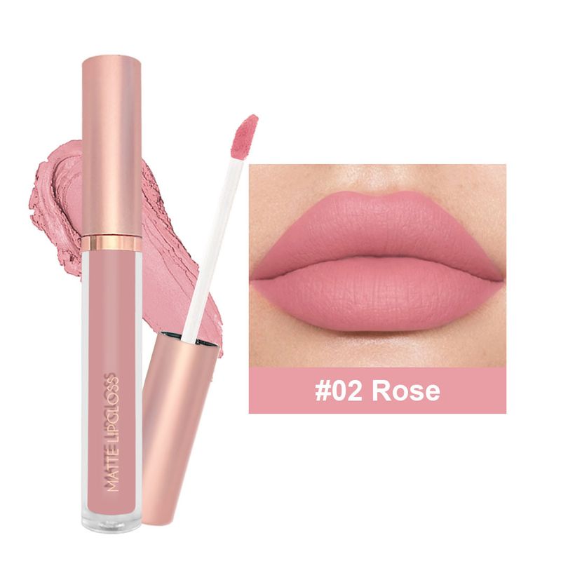 singolo 12 colori nude jam matte lip gloss lip gloss smalto per labbra non sbiadisce e non si attacca alla tazza rossetto_voghion.com