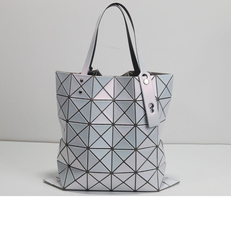 Borsa a tracolla grande capacità da donna con motivo geometrico giapponese 2024, nuova moda, borsa a tracolla Ling Grid_voghion.com