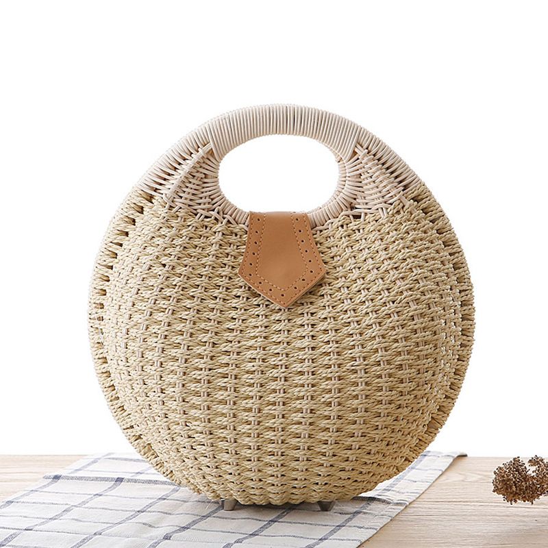 Women's Bags One Piece Drop Shipping New Fashion Shell Handbag Personality Cute Rattan Bag Paper Rope Woven Women's Bag Casual Bag_voghion.com