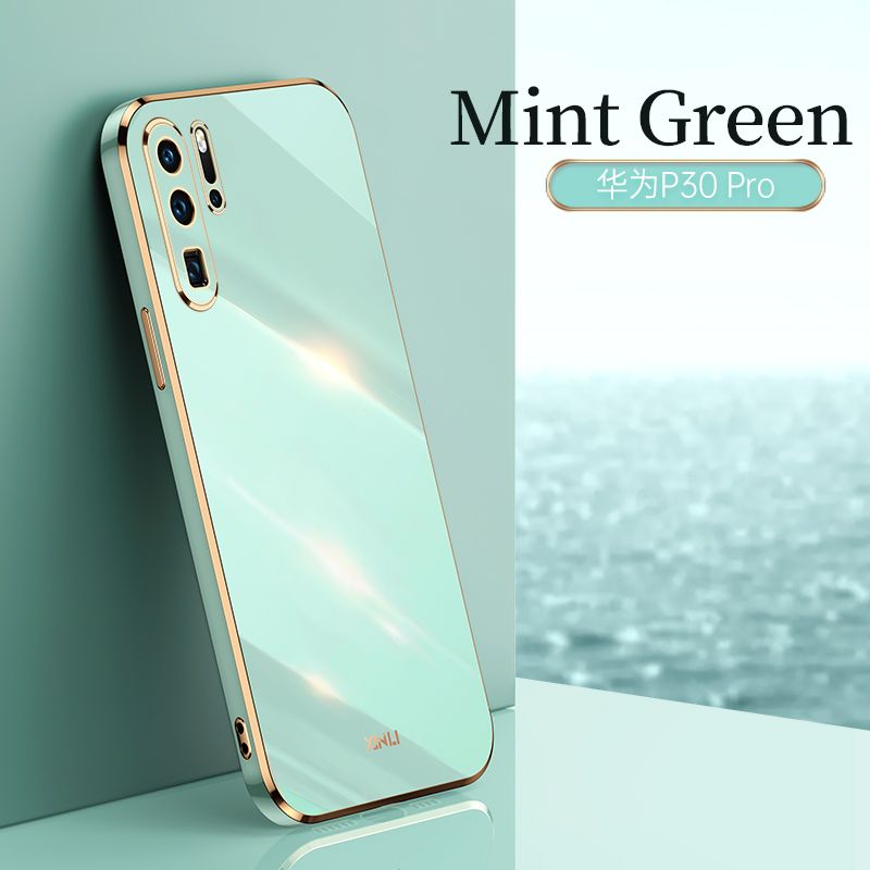 Luxuriöse quadratische Beschichtung aus weichem Silikon für Huawei P30 P50 P40 Pro Lite Mate 30 40 Pro Nova 8 SE, stoßfeste Candy-Abdeckung_voghion.com