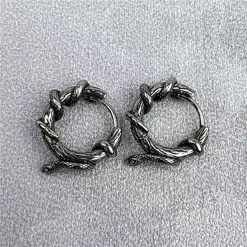 New Punk Style Zodiac Snake Wrapped Tree Vine Personality Hip Hop Design Sense Ear Cuffs Earrings_voghion.com