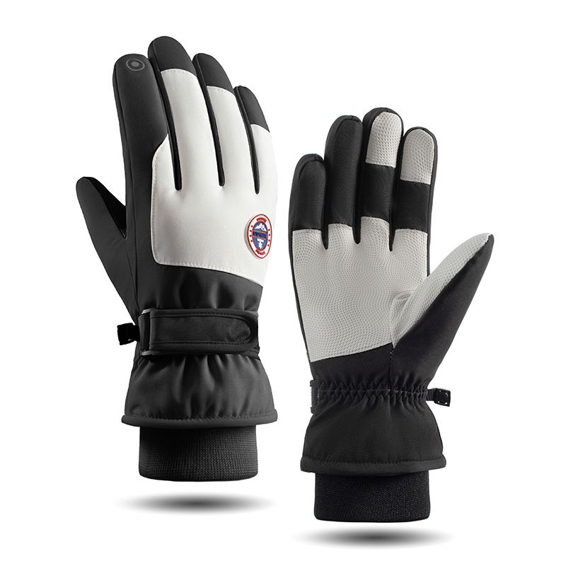 Ski gloves Men's and women's fleece warm waterproof non-slip outdoor cycling ski touch screen thickened gloves_voghion.com