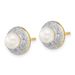 14k And Rhodium 5-6mm Button FWC Pearl .05ct Diamond Post Earrings_voghion.com