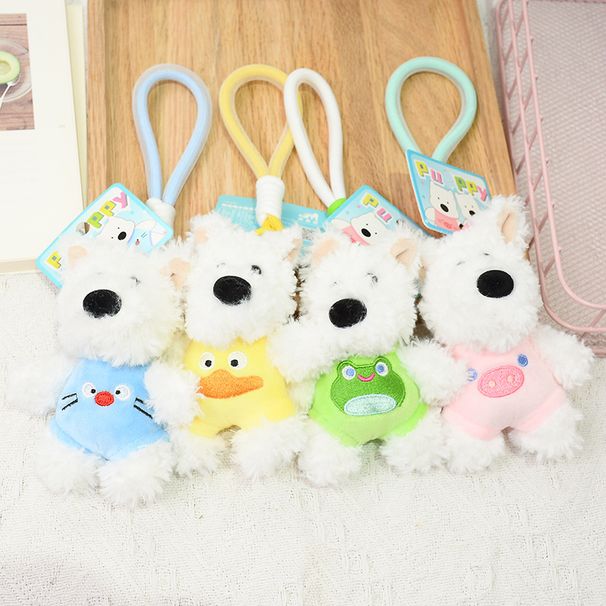 Internet-Promi West Highland White Terrier Weste Welpen-Outfit Plüschpuppe Schlüsselanhänger Anhänger Exquisiter süßer Rucksack_voghion.com