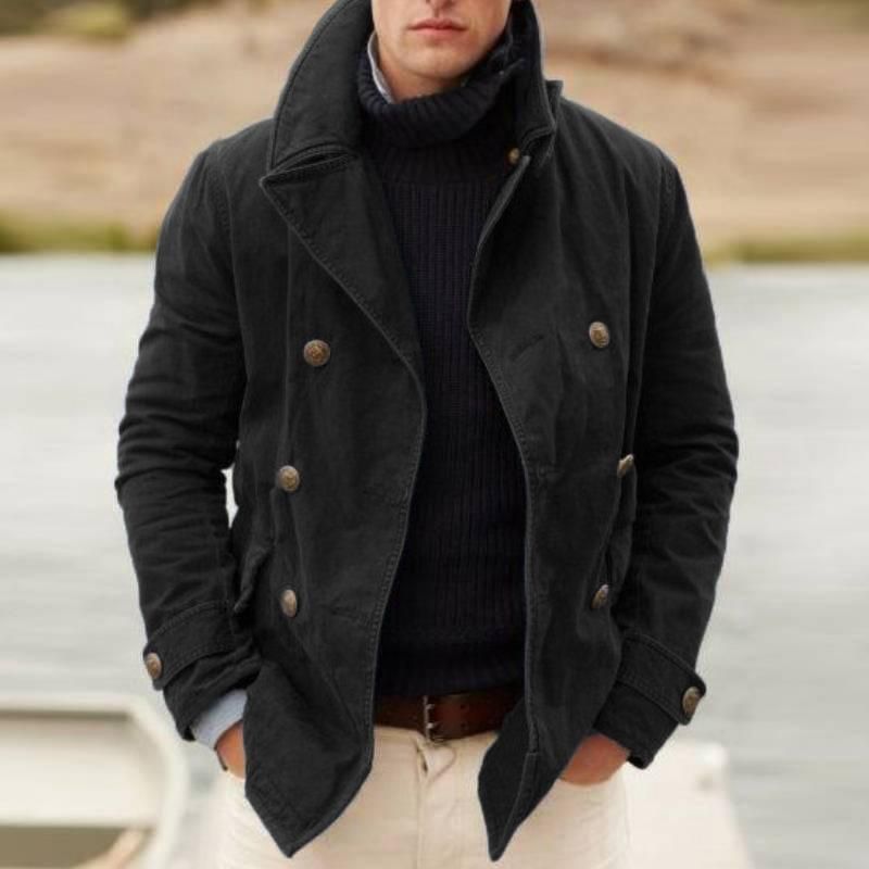 2024 nouveau cardigan de mode décontracté pour hommes européens et américains, veste de couleur unie, coupe-vent pour hommes_voghion.com