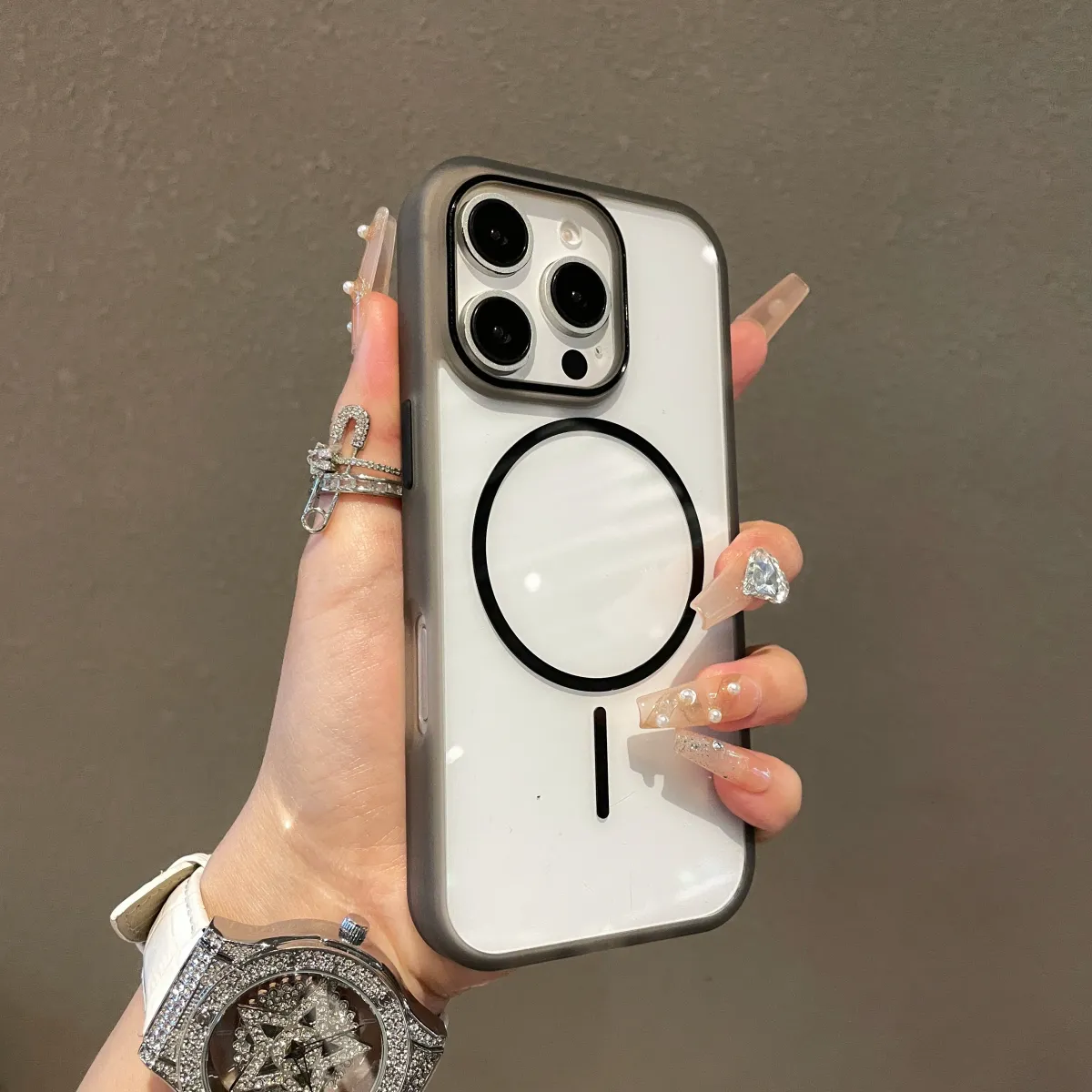 Custodia trasparente per iPhone 16, 11, 12, 13, 14, 15, 11Pro Max Plus, antiurto, con ricarica wireless, semplice e trasparente._voghion.com