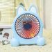 Cute Dog Shape Mini Fan - USB Rechargeable 3-Speed Desktop & Handheld Fan For Bedroom/Office_voghion.com