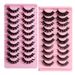 False eyelashes 10 pairs of large roll natural fiber curl eyelashes thick natural_voghion.com