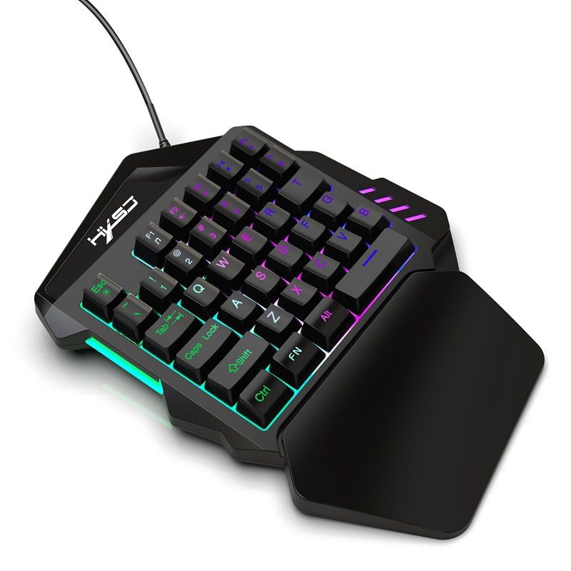35 key film keyboard, left hand mechanical feel, eating chicken throne single handed backlit keyboard_voghion.com
